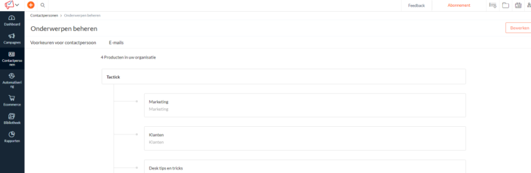 Topic management Campaigns